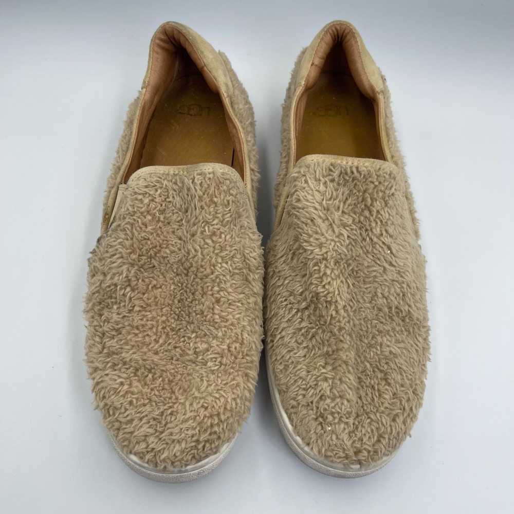 UGG Ricci Dusk Furry Slip-On Sneaker Women's Size 10 Tan Faux Fur Casual Indoor